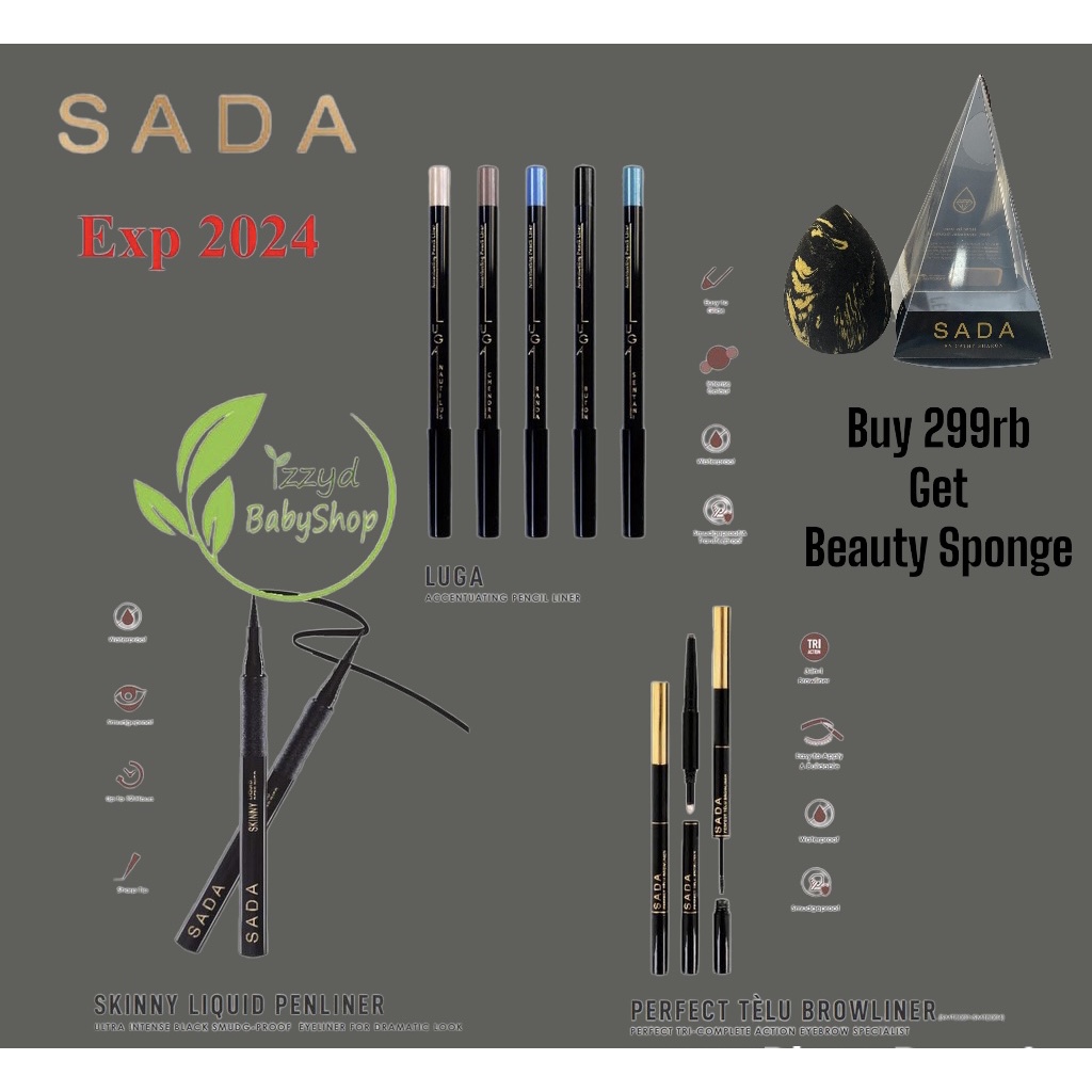 SADA By Cathy Sharon Skinny Liquid Penliner eyeliner, Luga Accentuating Pencil Liner, Perfect Telu Browliner pensil alis