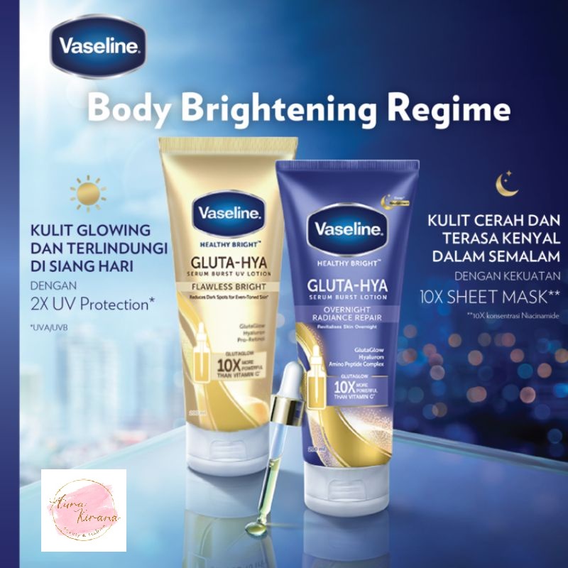 Jual VASELINE HEALTHY BRIGHT GLUTA HYA SERUM BURST UV LOTION 200ML
