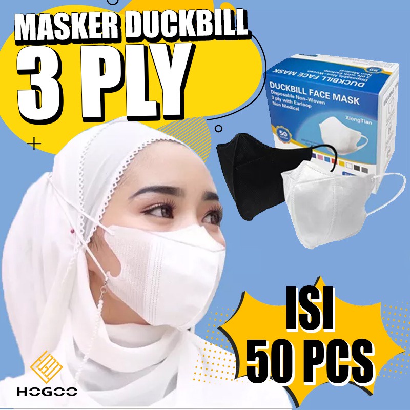 MASKER DUCKBILL 3PLY GARIS NEW IMPORT - FACE MASK CAREION 1 BOX 50PS KF94 ISI 10 PCS