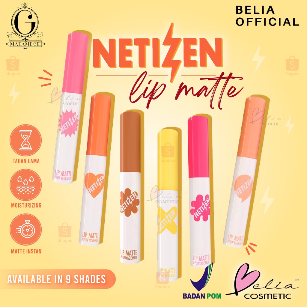 ❤ BELIA ❤ MADAME GIE Lip Matte Netizen 1.3ml | Matte Lip Cream | Matte Finish | BPOM