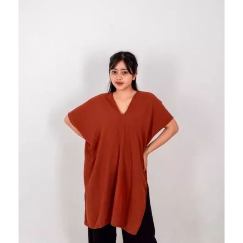 LONG SQUARE TOP ATASAN BLOUSE WANITA AIRFLOW CRINKLE ANTI LECEK AIR FLOW/AIRFLOW CRINKLE JUMBO