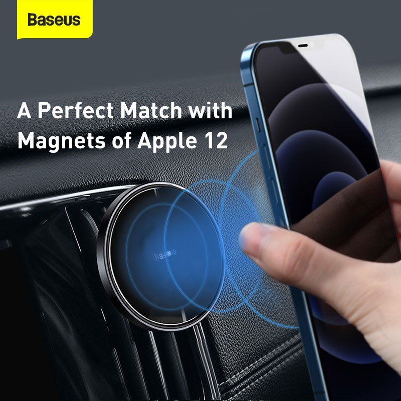 Baseus Original Car Holder Magnetic Car Mount 2 in 1 Air Outlet Lobang AC Dashboard Phone Dudukan HP Mobil Ori Dasbor Iphone 12 Magnet