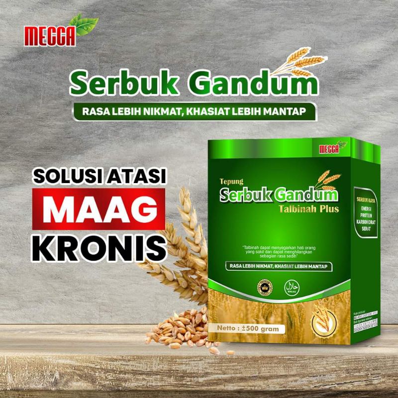 

Tepung Serbuk gandum TALBINAH MECCA Kemasan Dus 500gr