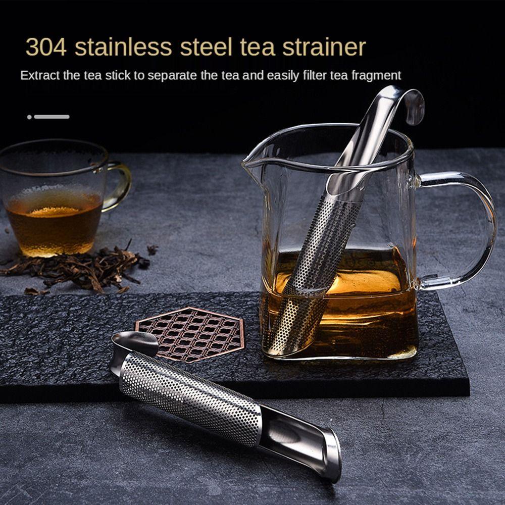 Solighter Saringan Teh Reusable Teaware Teapot Untuk Puer Tea Bentuk Pipa Metal Tea Tools