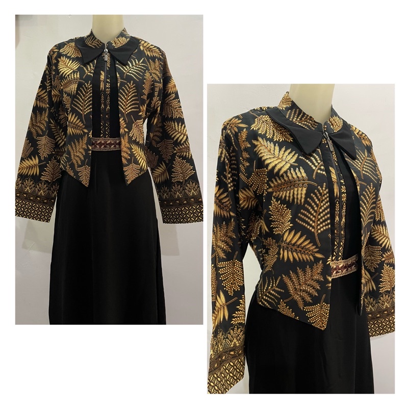 (COD) Gamis Batik Rompi / Gamis Batik Blezer / Bolero Batik / Batik Kenikian Muslimah Modern