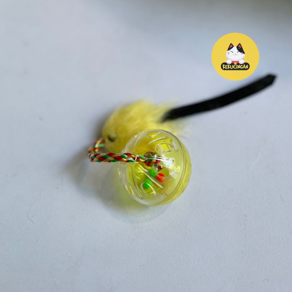 Mainan Kucing Bola Bola Kerincing Dengan Ekor Tikus