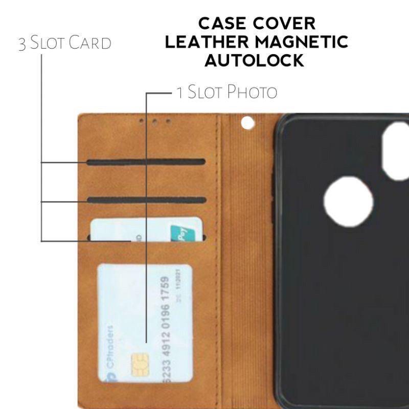 Case Dompet Kulit Magnet Premium For SAMSUNG GALAXY A01 A02 A02S A2 A03 A03S A04 A04S A04E CORE Leather Case Magnet Kulit Premium Flip Cover Kulit Casing Lipat