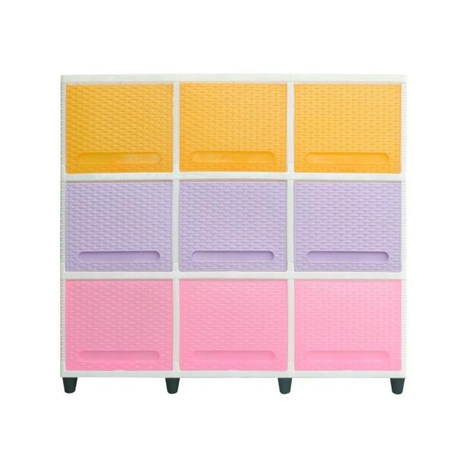 

lemari plastik triple club flip susun 3 stock ready