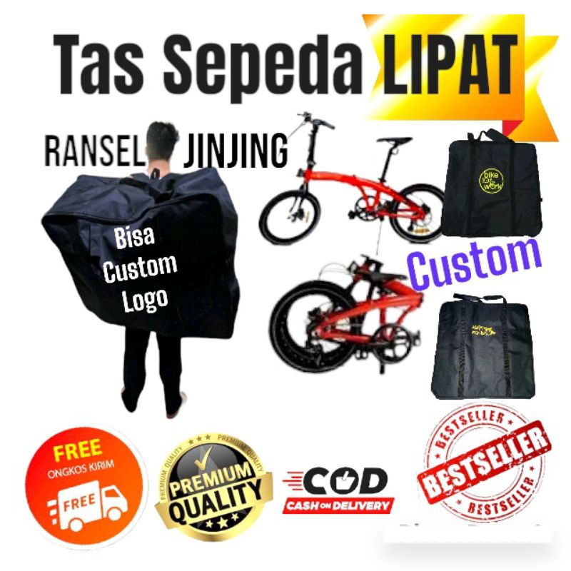 Tas Sepeda Lipat 26", folding bike bag 100x90x40 Bahan D300 Dobel Kuat Bisa Custom
