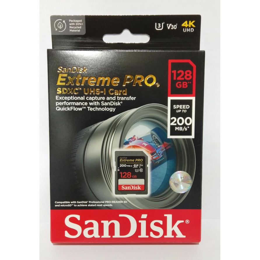 SD Card SANDISK SDXC 128gb EXTREME PRO UP TO 200MB/s class 10