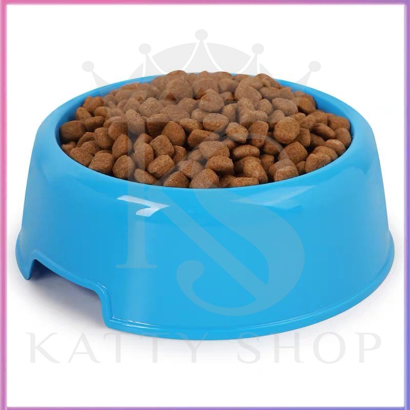 Double bowl pet plastic antiskid cat food dog animal accessories tricolor green blue orange