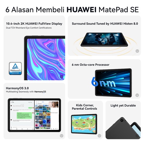 Huawei Matepad SE 2022 10 4 Inch 4/64GB Garansi Resmi - BLACK 4/64