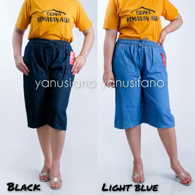 PRODUK- CELANA PENDEK 7/8 JEANS WANITA SUPER JUMBO // KULOT JEANS 7/8 WANITA JUMBO .