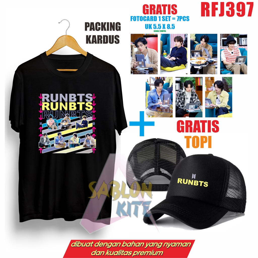 GRATIS TOPI DAN FOTOCARD 7PCS !!! KAOS RUNKPOP KOMPLIT RFJ397