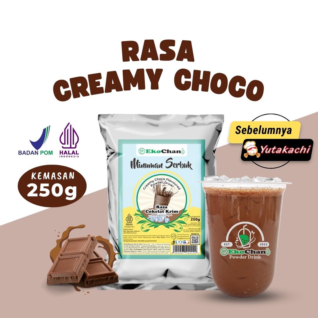 Bubuk Minuman Rasa Creamy Coklat 250 gram / Serbuk Minuman Instan/ Minuman Boba