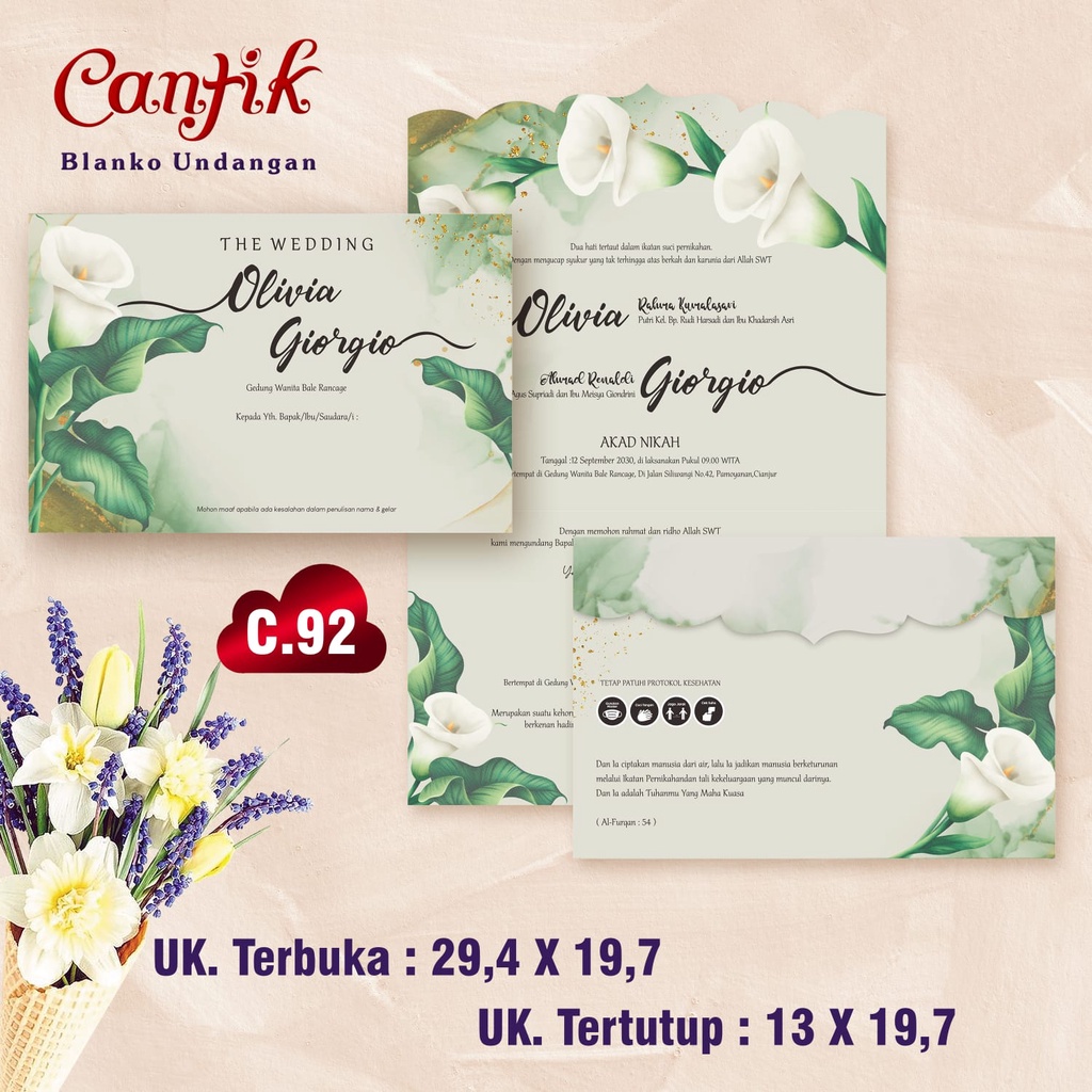 Blanko Undangan CANTIK 92