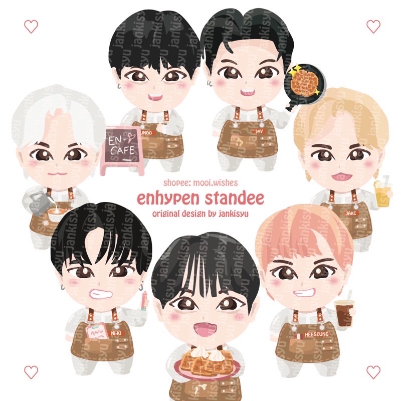 Enhypen EN-Cafe Chibi Standee Acrylic by jankisyu