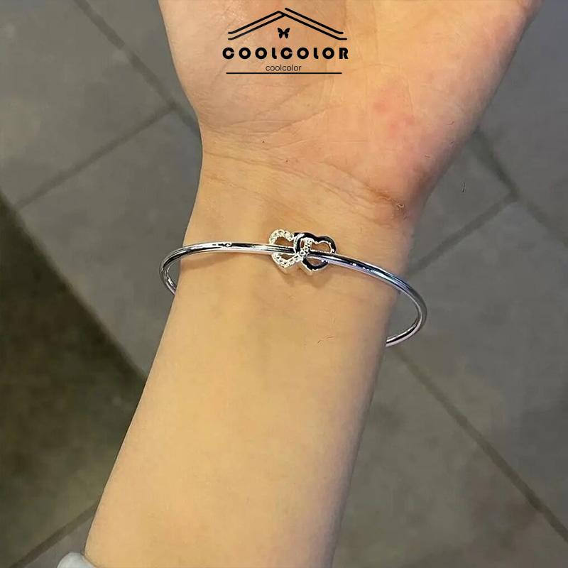 COD❤️Gelang cinta Korea Gelang ganda dorong-tarik disesuaikan desain Aksesoris Fashion Bangle- cl