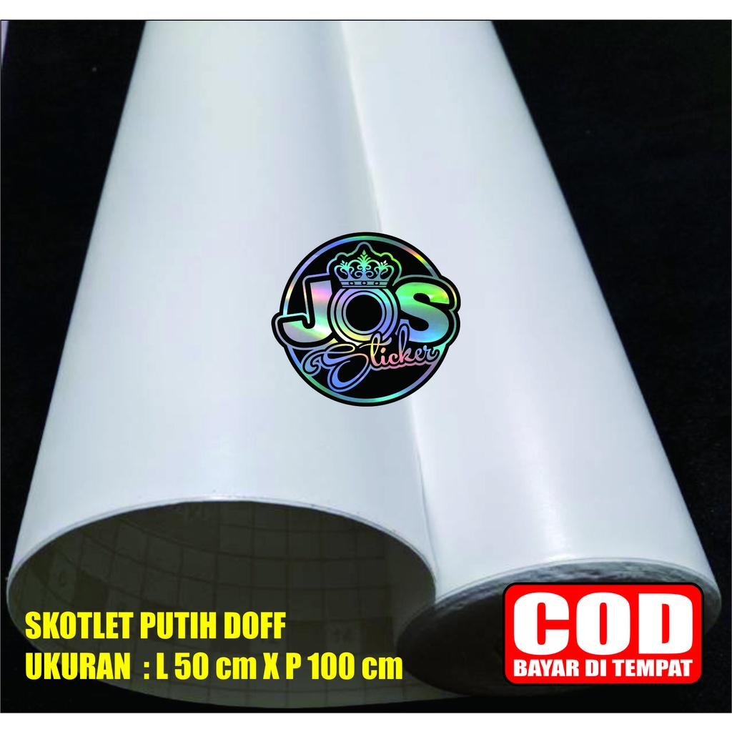 STICKER skotlet motor / Mobil / Aquarium PUTIH DOFF lebar 50cm TERMURAH