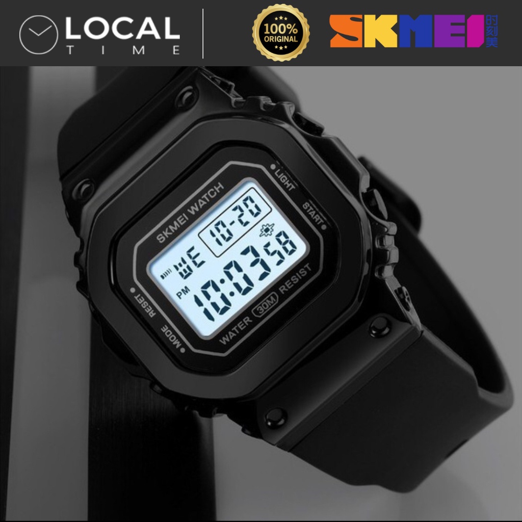 JAM TANGAN PRIA DIGITAL SKMEI 1796 KULIT PU TAHAN AIR - ORIGINAL