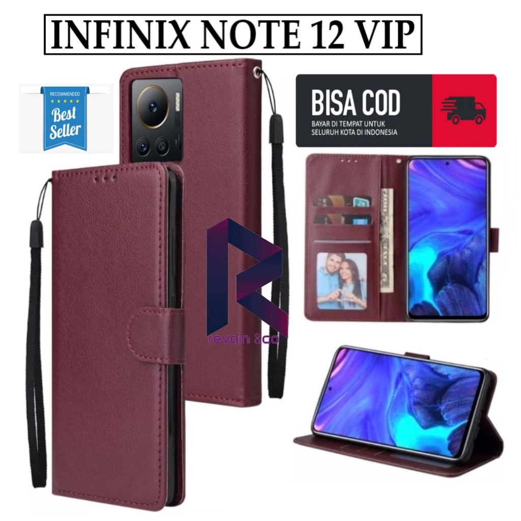 CASE INFINIX NOTE 12 VIP FLIP WALLET LEATHER KULIT PREMIUM SARUNG BUKA TUTUP KESING HP FLIP CASE INFINIX NOTE 12 VIP