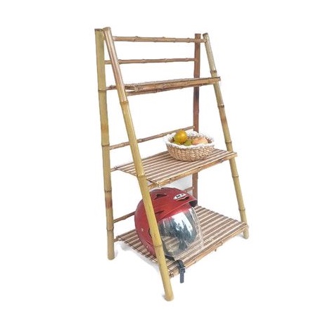 Rak bambu lipat serbaguna / rak sajadah mukena / rak sepatu sandal