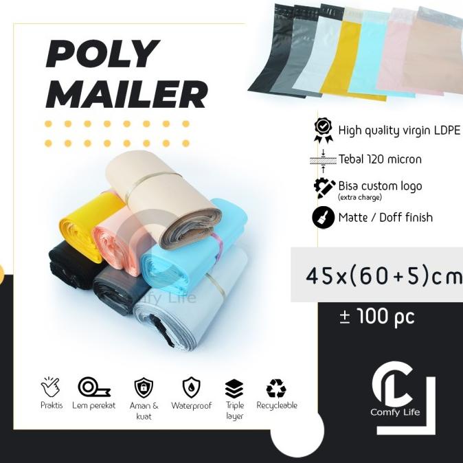 

45 x 60cm Polymailer Polybag Kantong Amplop Plastik Packing (Isi 100)