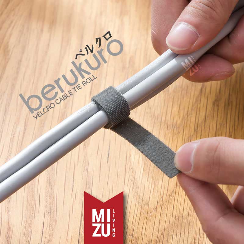 MIZU BERUKURO 5m Velcro Cable Tie Roll Penggulung Pengikat Perekat Kabel Holder Velcro Strap Cable Organizer HOME ORGANIZER