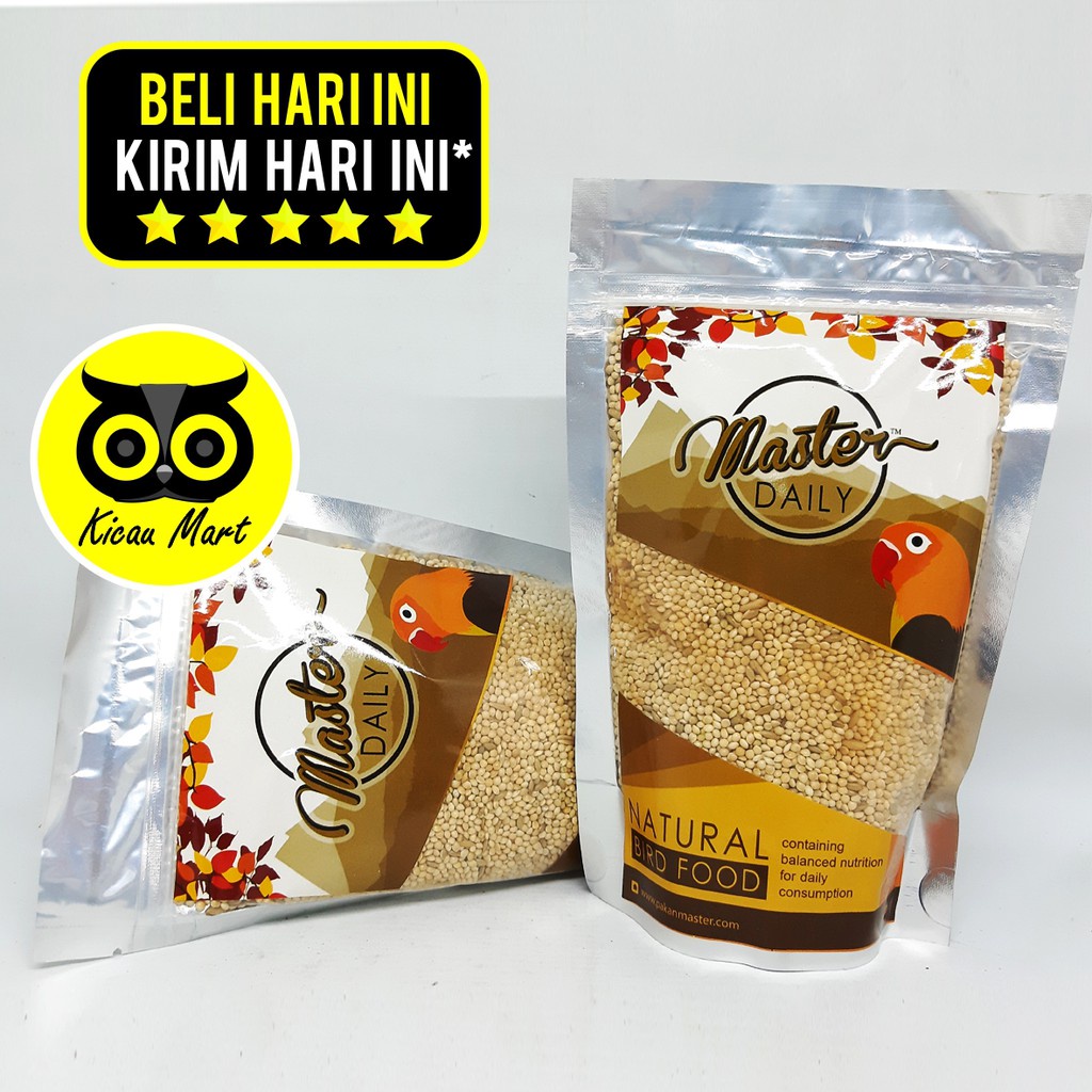 PAKAN MAKANAN HARIAN BURUNG LOVEBIRD BIJI BIJAN MILET MILLET MASTER DAILY NATURAL BIRD FOOD PKMDMB