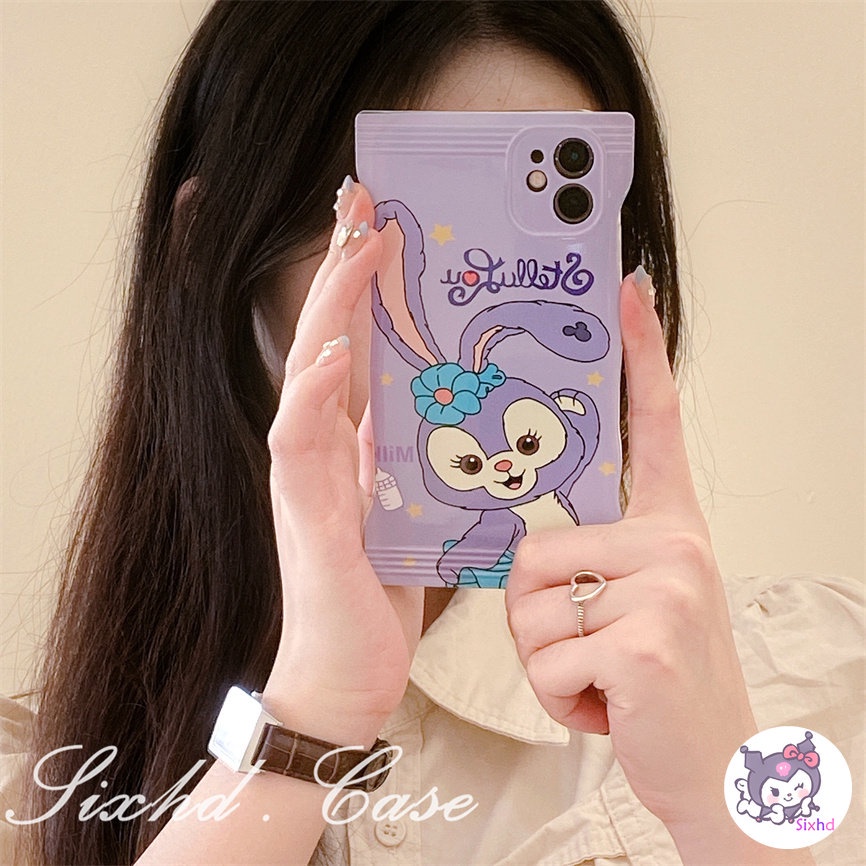 Compatible For iPhone 14 13 12 11 Pro Max SE2020 X Xr Xs Max 8 7 Plus Snack Bag Case Cartoon Couple Cute Rabbit Bear Phone Case Soft Shockproof Silicon Tpu Protective Cover