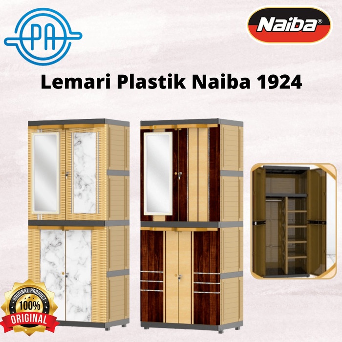 <<<<<] LEMARI PAKAIAN PLASTIK NAIBA GANTUNG 1924 RAK GANTUNGAN BAJU + CERMIN