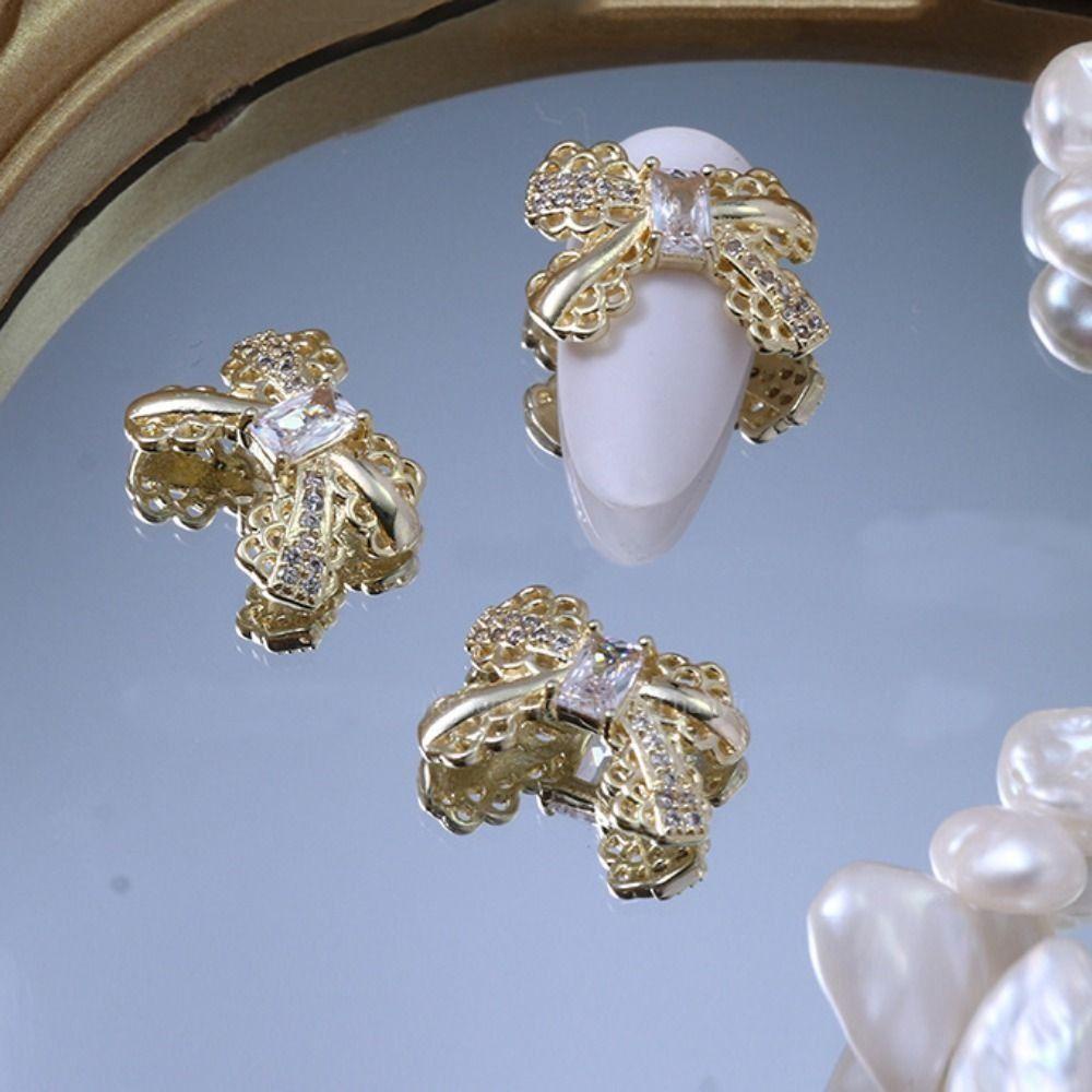 Mxbeauty Kuku Berlian Imitasi Kualitas Tinggi Bergaya Vintage Mewah High-end Logam Flash Shiny Crystal Nail Art Jewelry