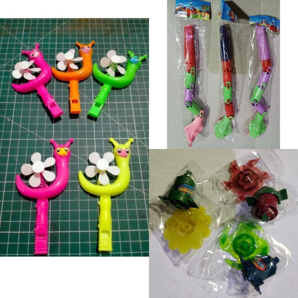 Mainan Gangsing Tarik, Ular Goyang dan Kipas Siput