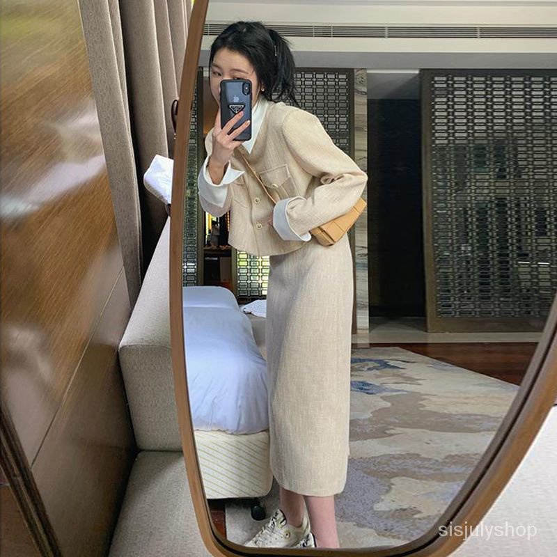 #Sisjuly# Gaya perguruan tinggi Korea wanita Korea dua potong dupa angin kecil baru rasa senior sete