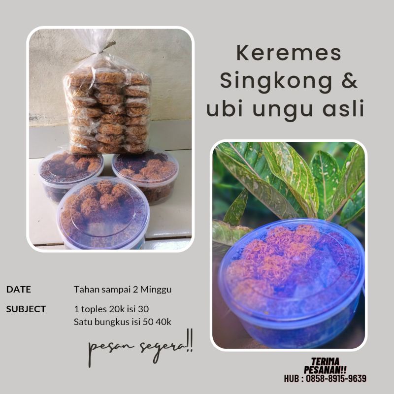 

KUE KREMES SINGKONG & UBI UNGU MANIS