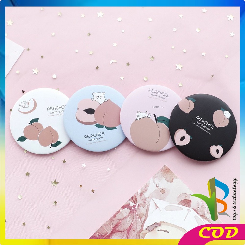 RB-K53 Cermin Bulat Karakter / Kaca Cermin Make Up Mini Travelling Motif Kartun Colorful / Cermin Saku Portable Mini / Kaca Dandan Rias Sovenir