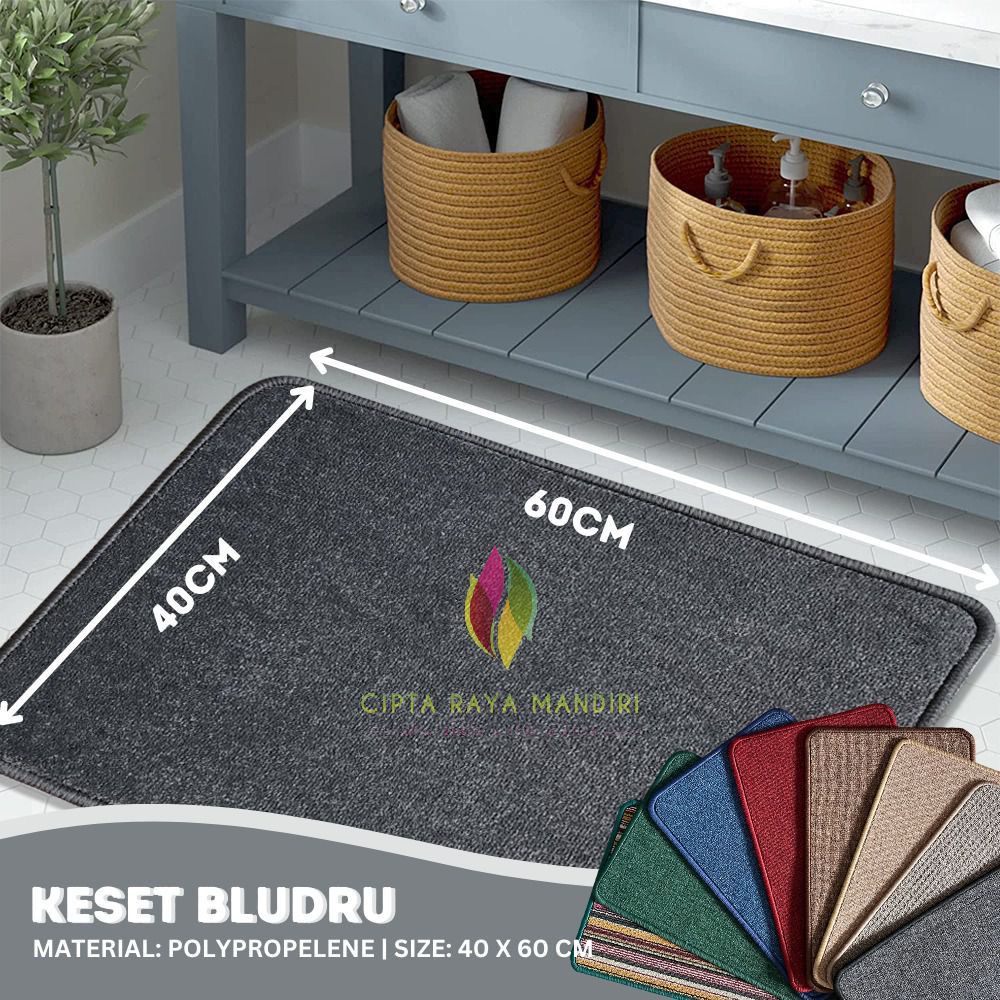 Keset Kaki Bludru / Keset Kaki Polos Anti Slip Premium 40x60cm