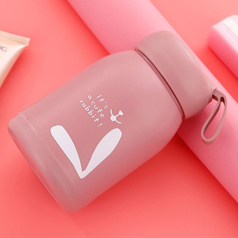 RY - Botol minum kopi teh susu / botol kaca mini kelinci 330 ML / Botol mini tumbler lucu anak dewasa-5