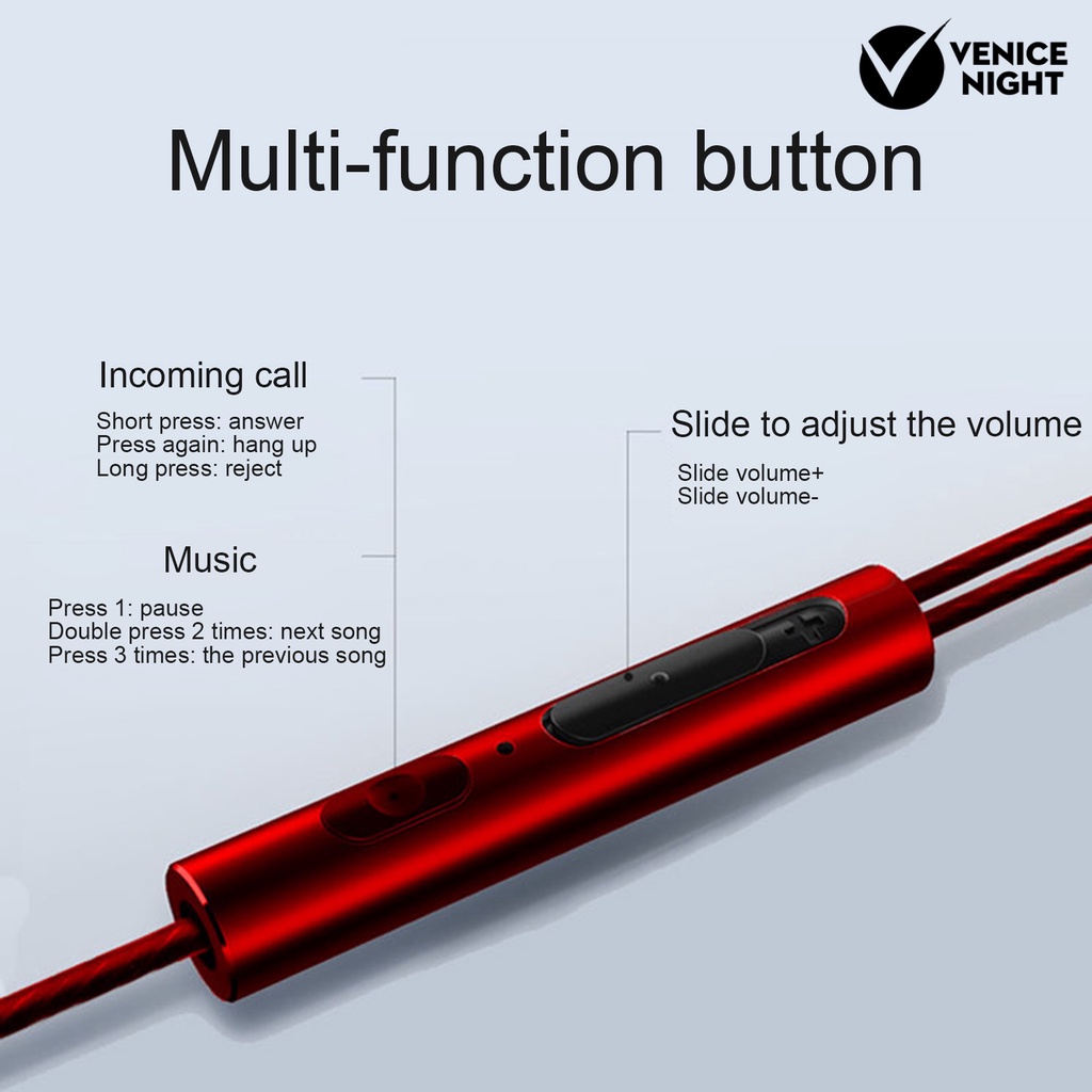 (VNEP) (Berkabel) Semi-in-ear Earphone Universal Headphone Headset untuk Ponsel Komputer
