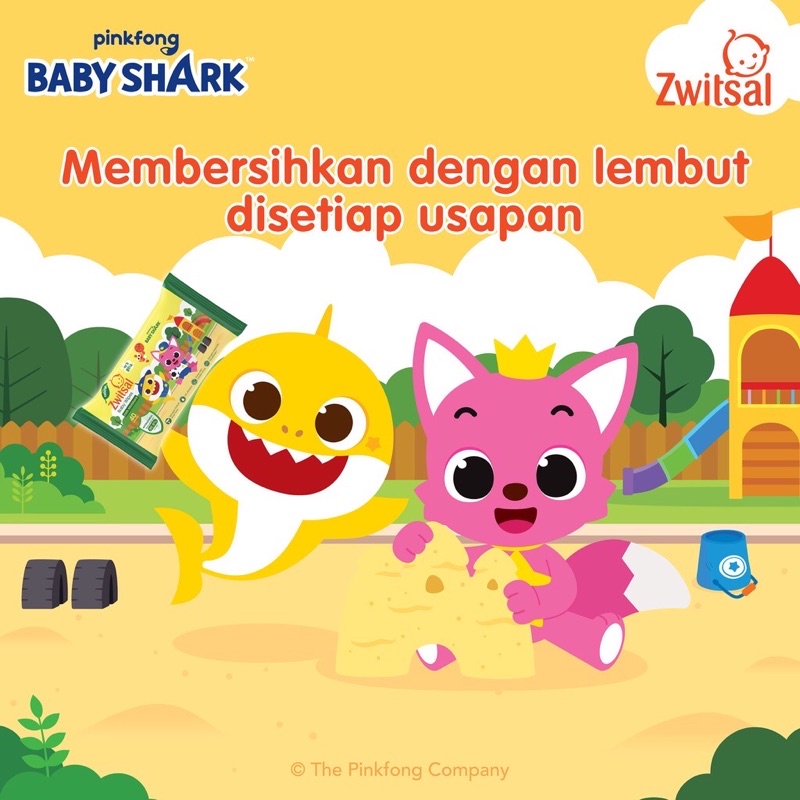 Zwitsal Baby Wipes Tissue Basah Rich Mositure 2 X 40 Sheets (Baby Shark Edition)