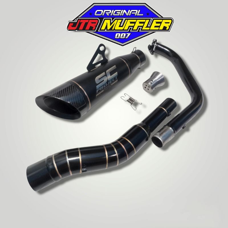 Knalpot racing XSR 155 black model Sc project S1