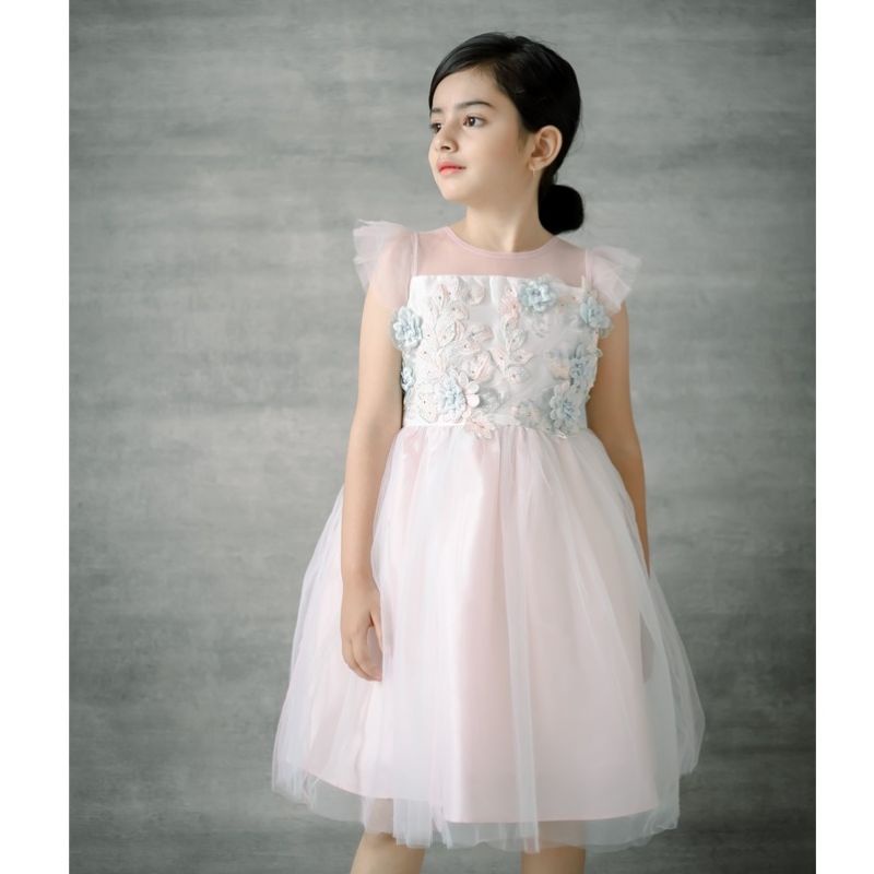 dress pink gaun pesta anak perempuan