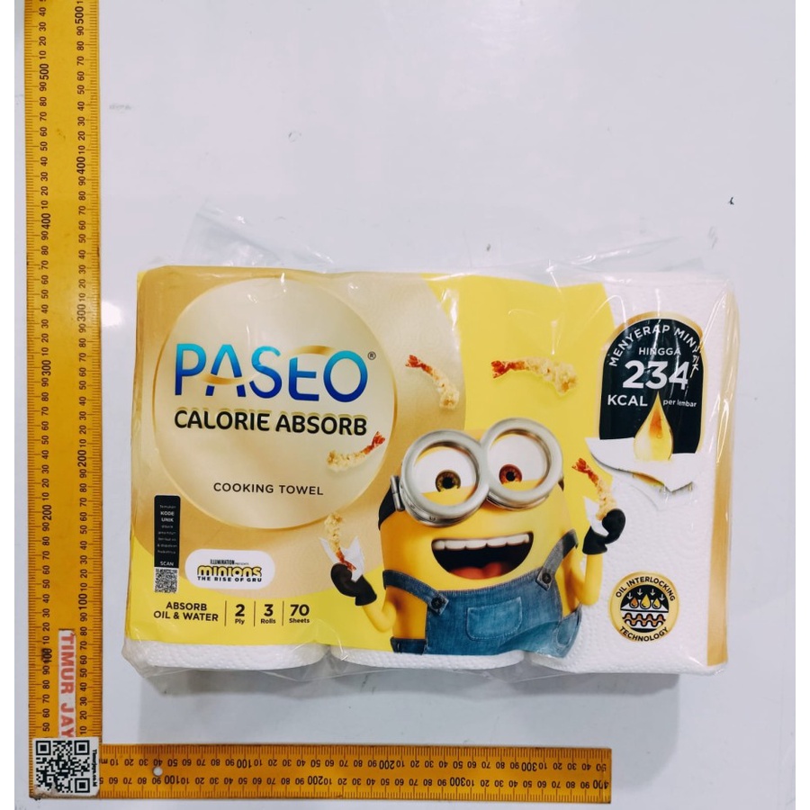 PASEO COOKING TOWEL handuk dapur kitchen isi 3 Roll Calorie Absorb