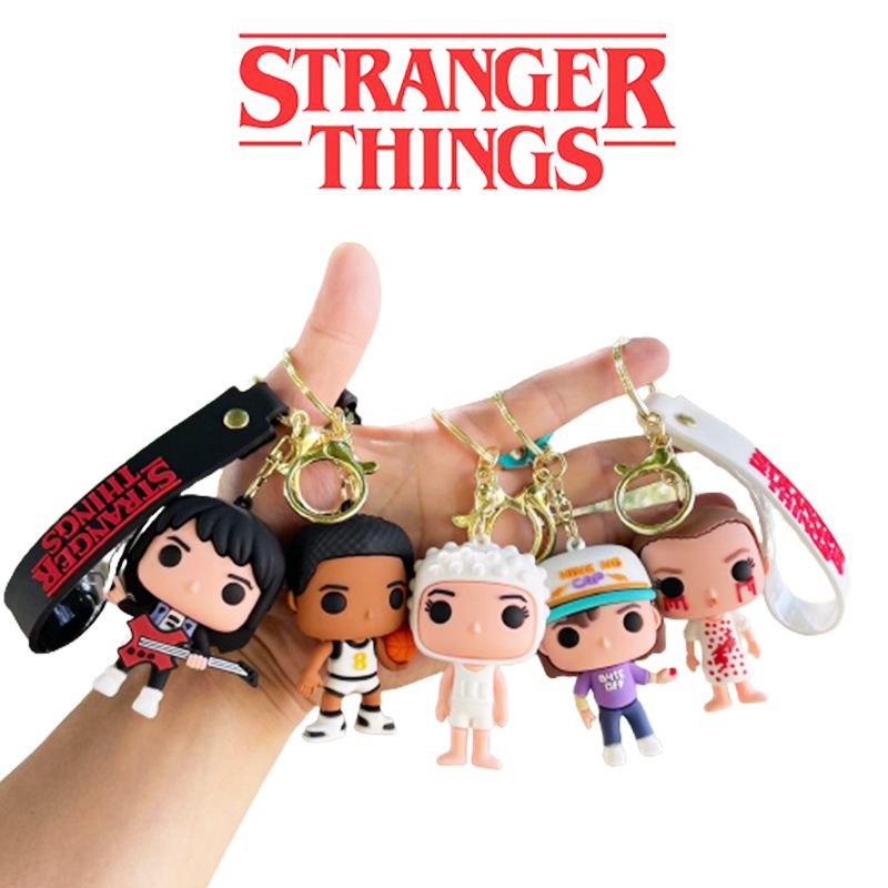 Cartoon Stranger Things Keychain Toy Cartoon Bag Pendant Keyring Doll Kids Gift Decorate