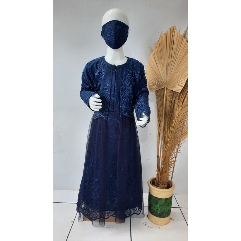(NEW) R1TIARA - BAJU GAMIS FULL BROKAT BRUKAT DRESS ANAK ANAK PEREMPUAN WANITA MUSLIM UMUR 3 4 5 6 7