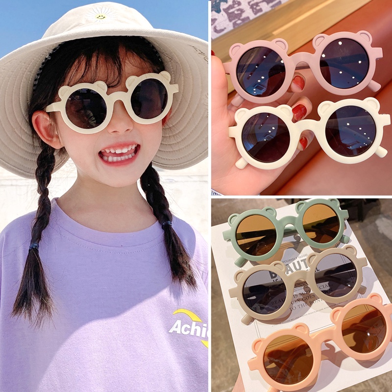 Diskon Spesial 8 Colors Round Frame Bear Children'S Sunglasses Cute Candy Color Terbaru C286