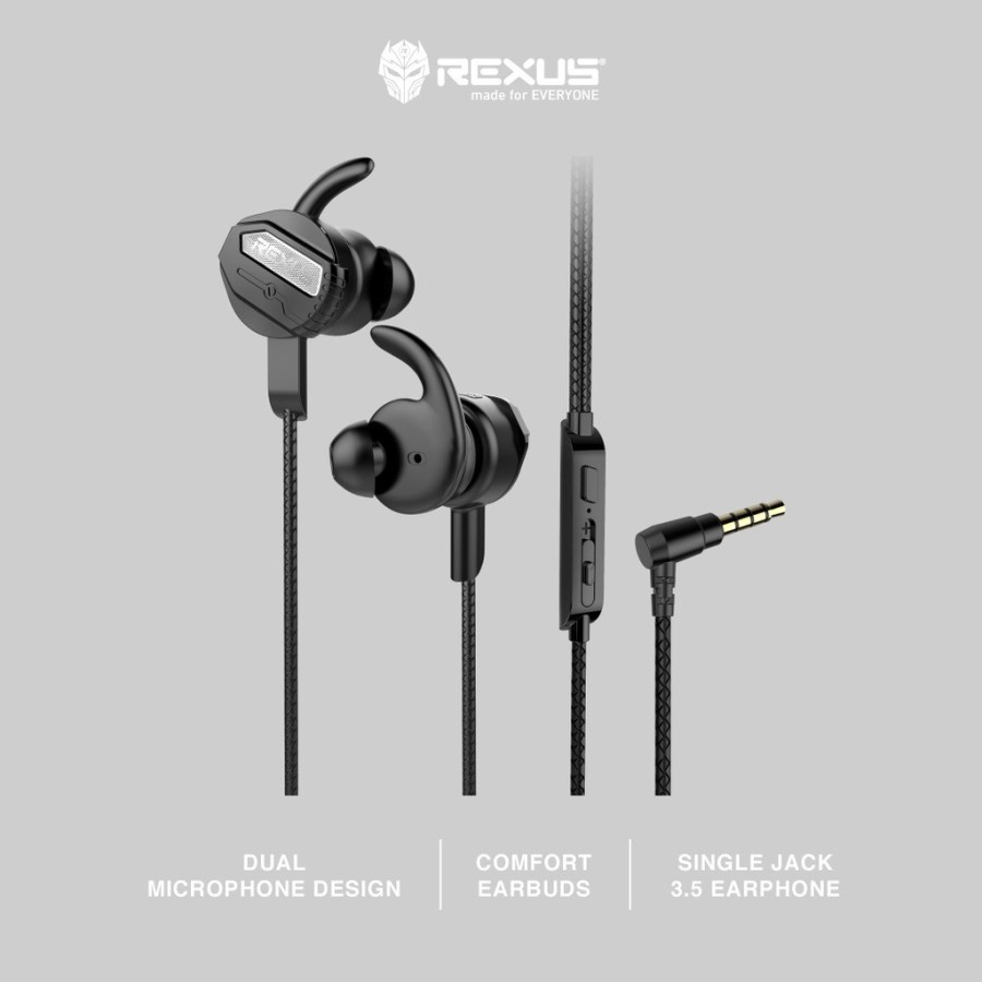 Rexus ME3 Gaming Earphone with Dual Microphone - ME 3