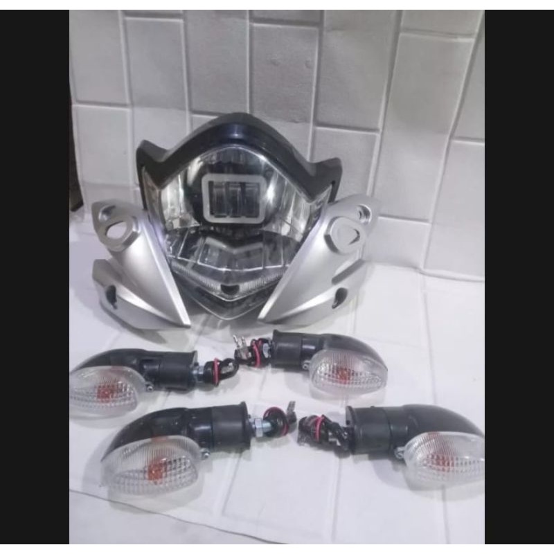 Reflektor Lampu Depan Vixion Old Plus Kupingan Plus Sen 4 Buah Kualitas Terbaik