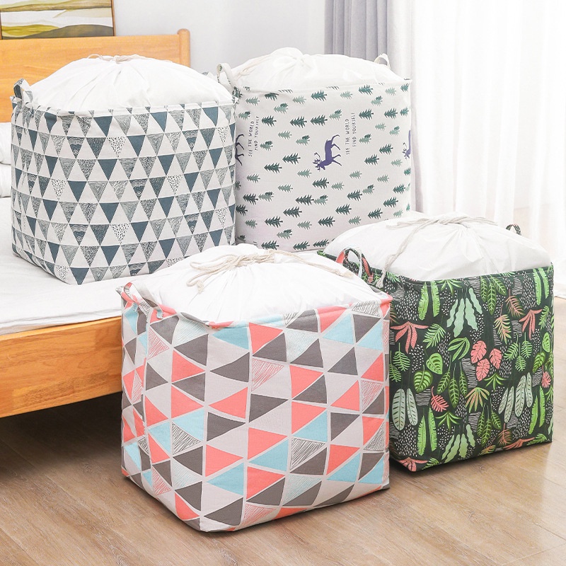 ELFYDO HL0464 Tempat Penyimpanan Mainan Baju / Storage Bag Serbaguna Keranjang Lipat Tempat Mainan Anak Bed Cover Baju Celana Gorden Selimut Baju Kotor Motif Minimalis