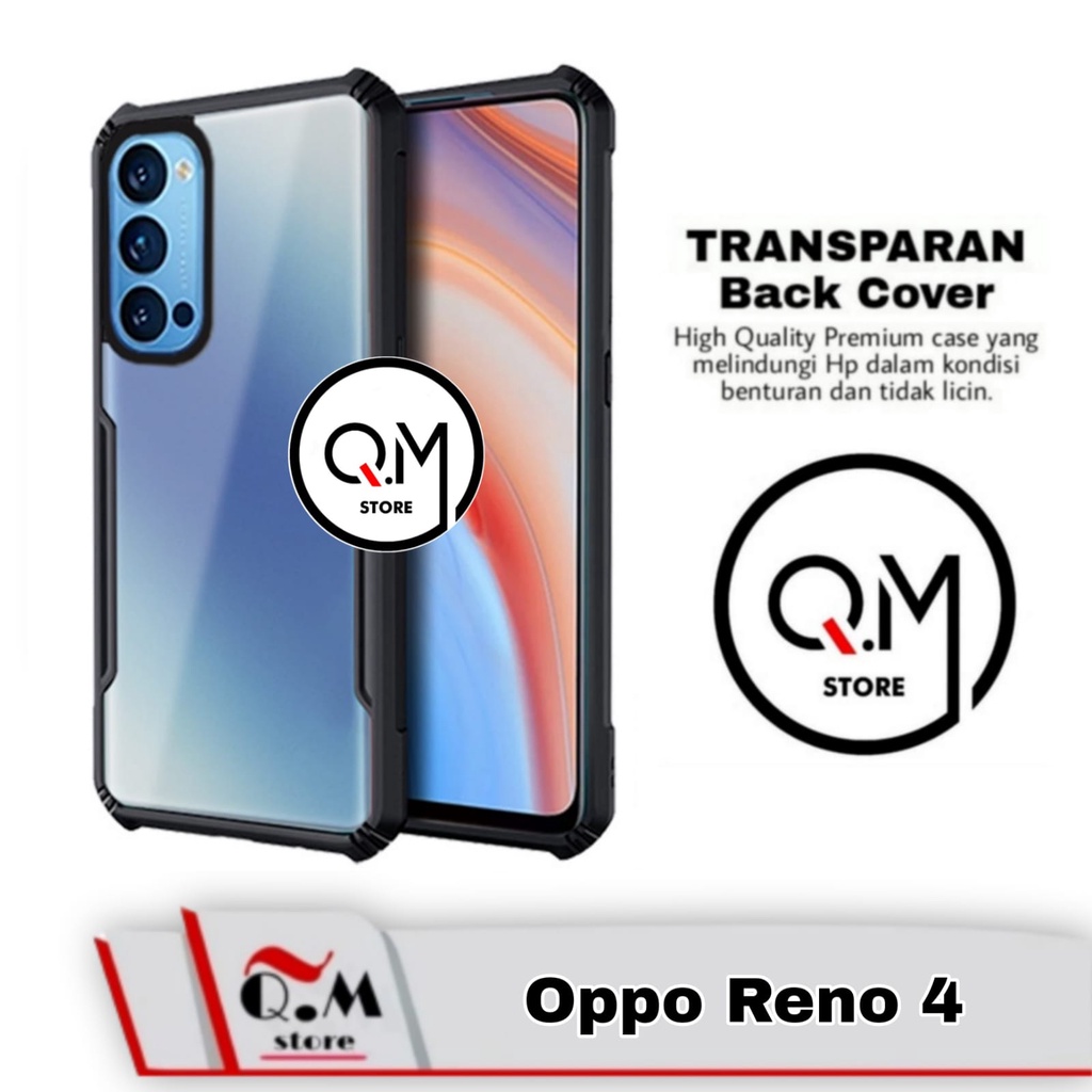 Case Oppo Reno 4 Shockproof Transparent Armor Casing Pelindung Back Cover